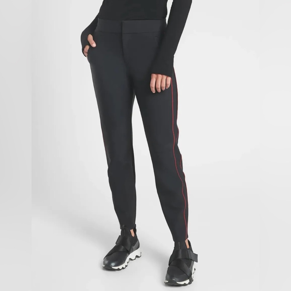 Athleta Black Pants with Red Stripe - Picture 2 of 13